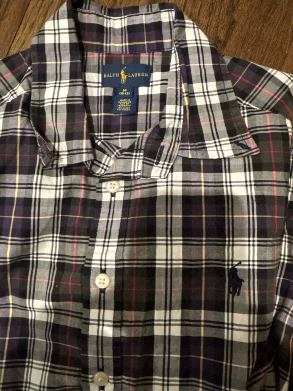 Ralph Lauren kids Plaid Button-Down Shirt size medium 10/12